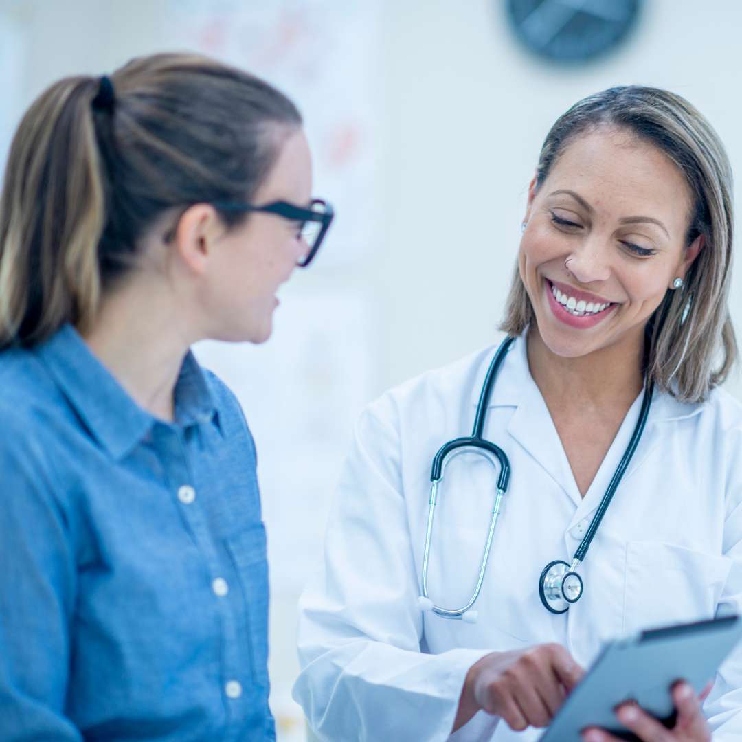 Addiction Treatment Programs During Residential Treatment at VATP Oregon Doctor With Patient With iPad