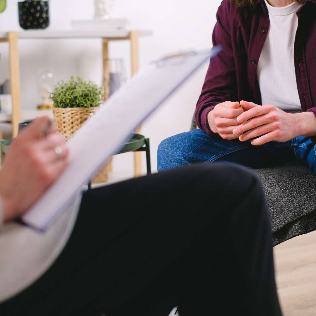 Aftercare Addiction Treatment Options at Virtue At The Pointe Oregon Therapy Session With Man