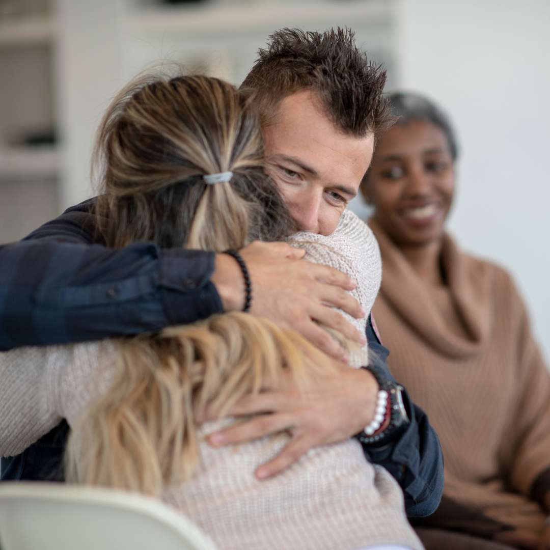 PHP Outpatient at VATP Oregon People Hugging in Group Therapy