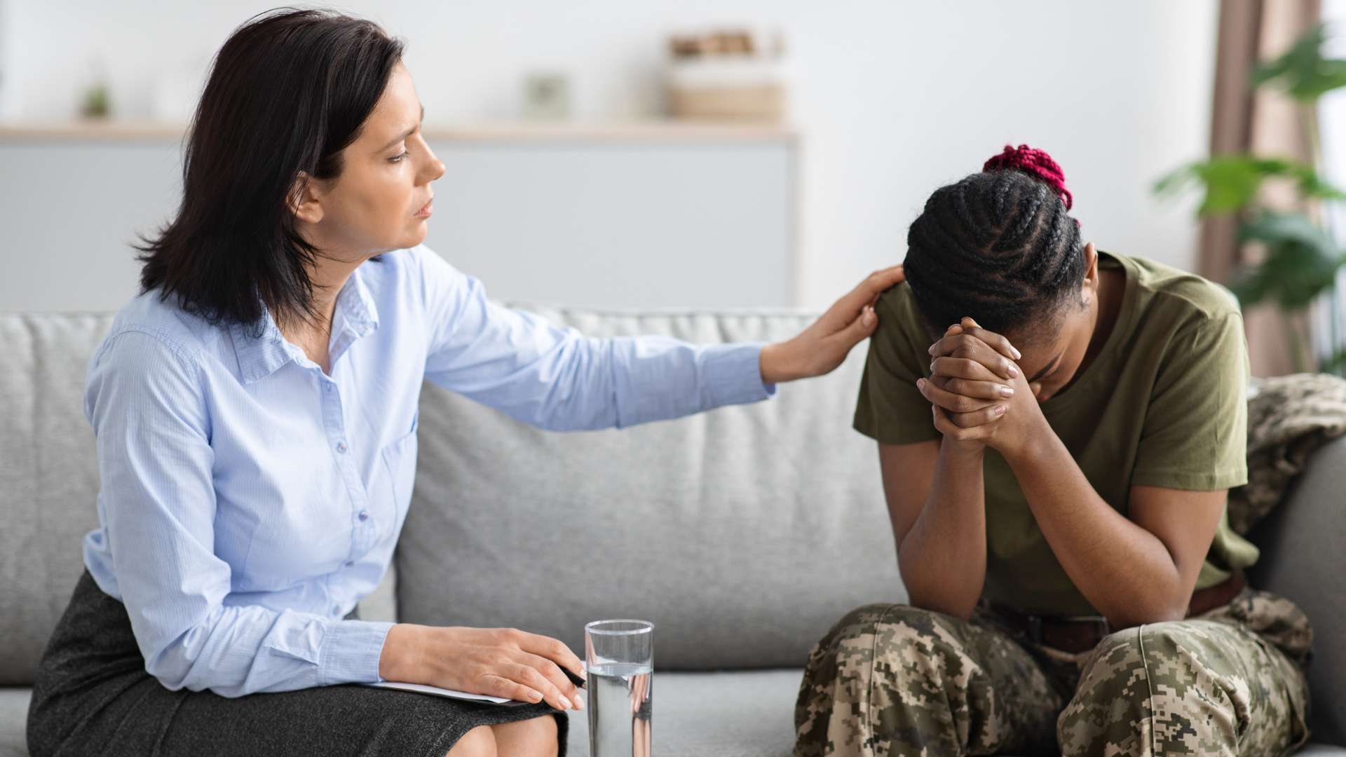 Trauma Treatment at Virtue At The Pointe Oregon Veteran Woman In Therapy